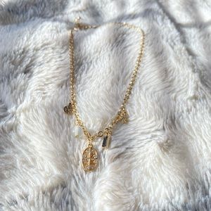 Simple gold chair with emblems